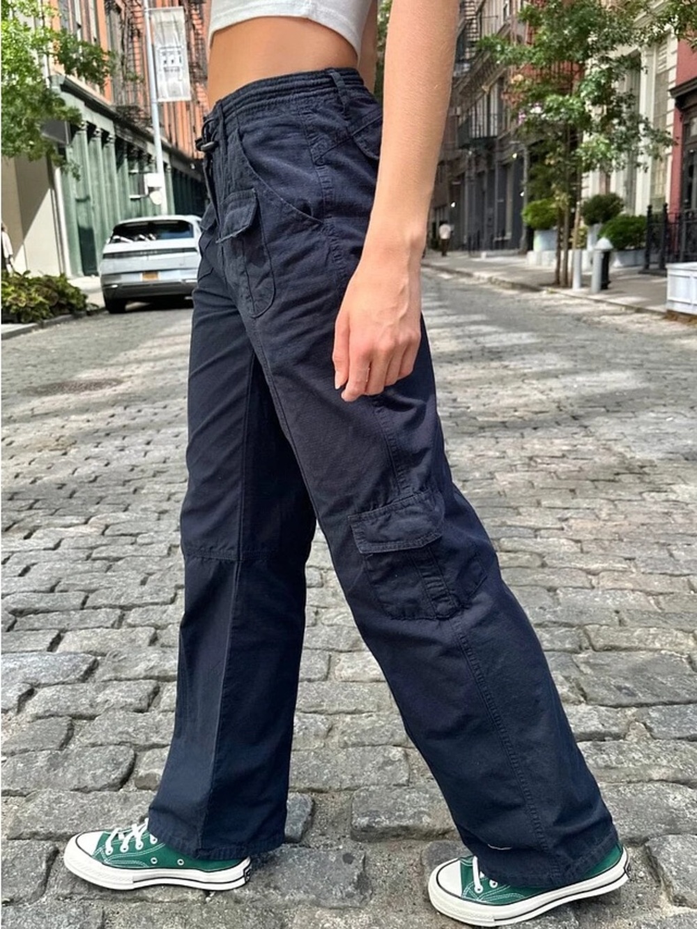 Brandy Melville Kim Cargo Pants - Navy Blue - Picture 4 of 5